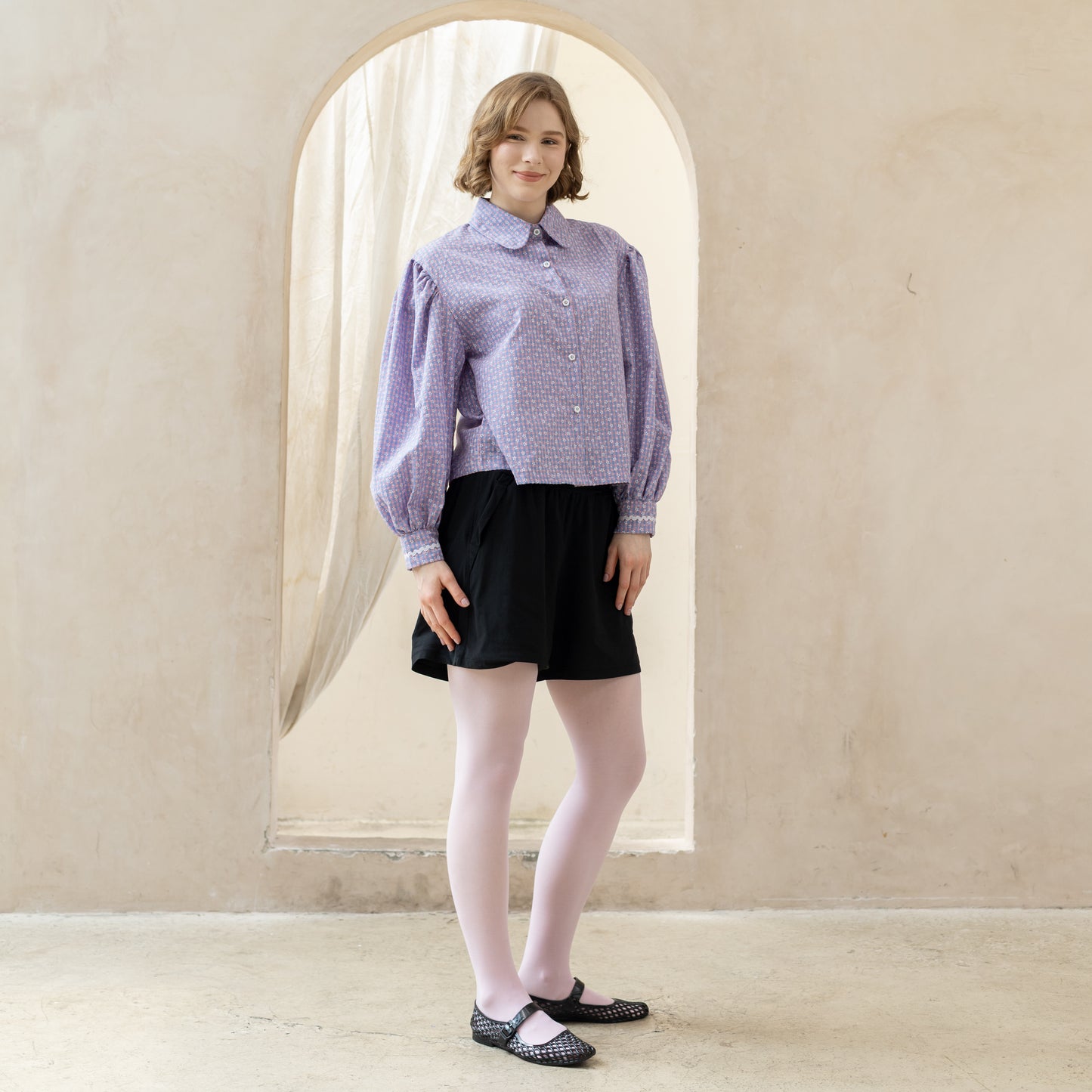 Fleur Puff Shirt Lilac