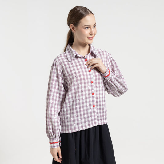Fleur Puff Blouse Lilac