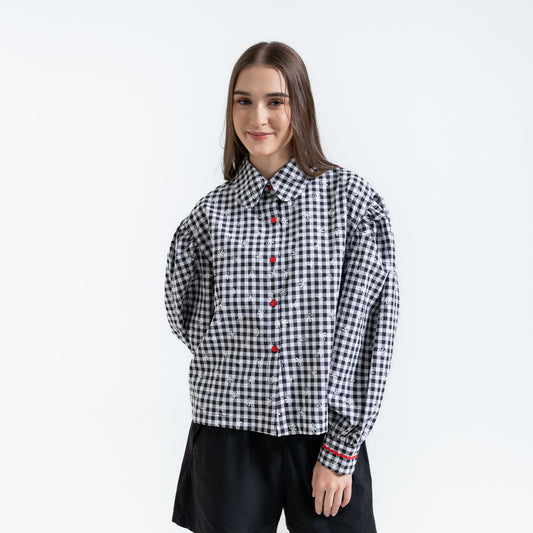 Fleur Puff Shirt Black
