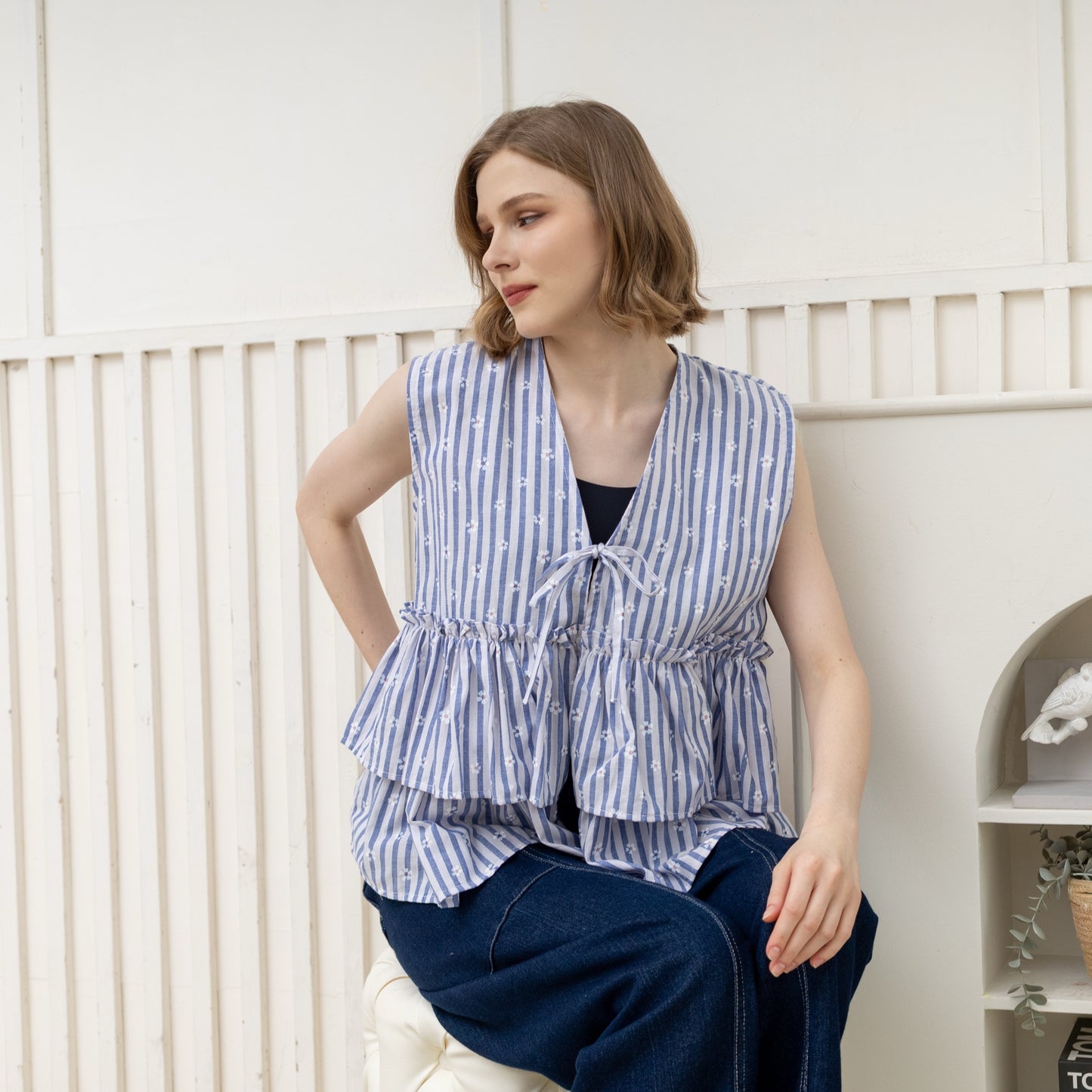 Marie Stripes Dark Blue