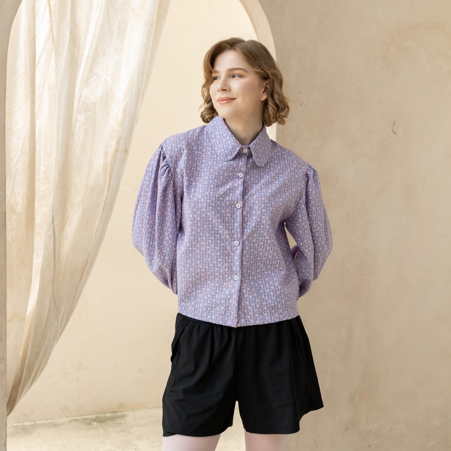 Fleur Puff Shirt Lilac
