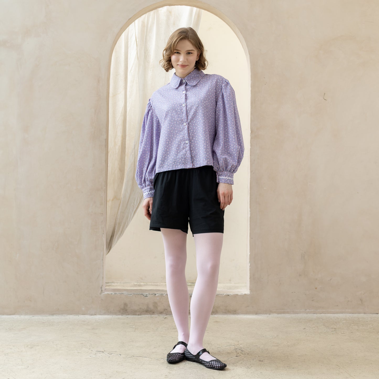 Fleur Puff Shirt Lilac