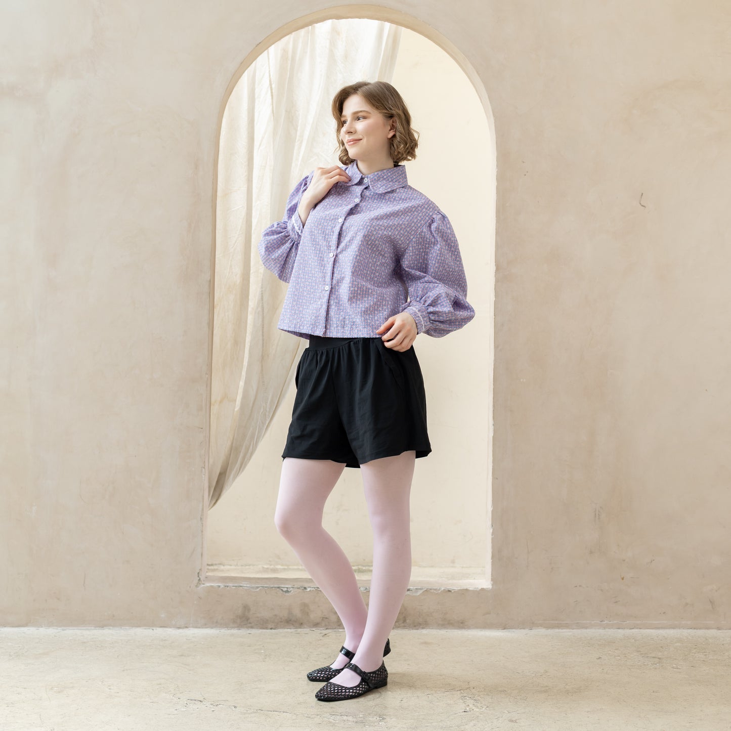 Fleur Puff Shirt Lilac