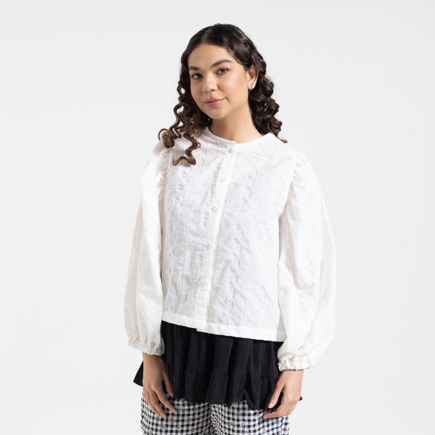 Daria Fleur Blouse Ivory