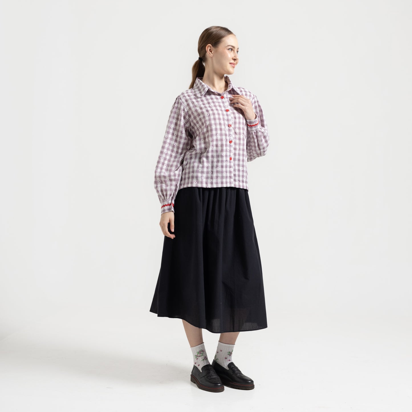 Fleur Puff Blouse Lilac