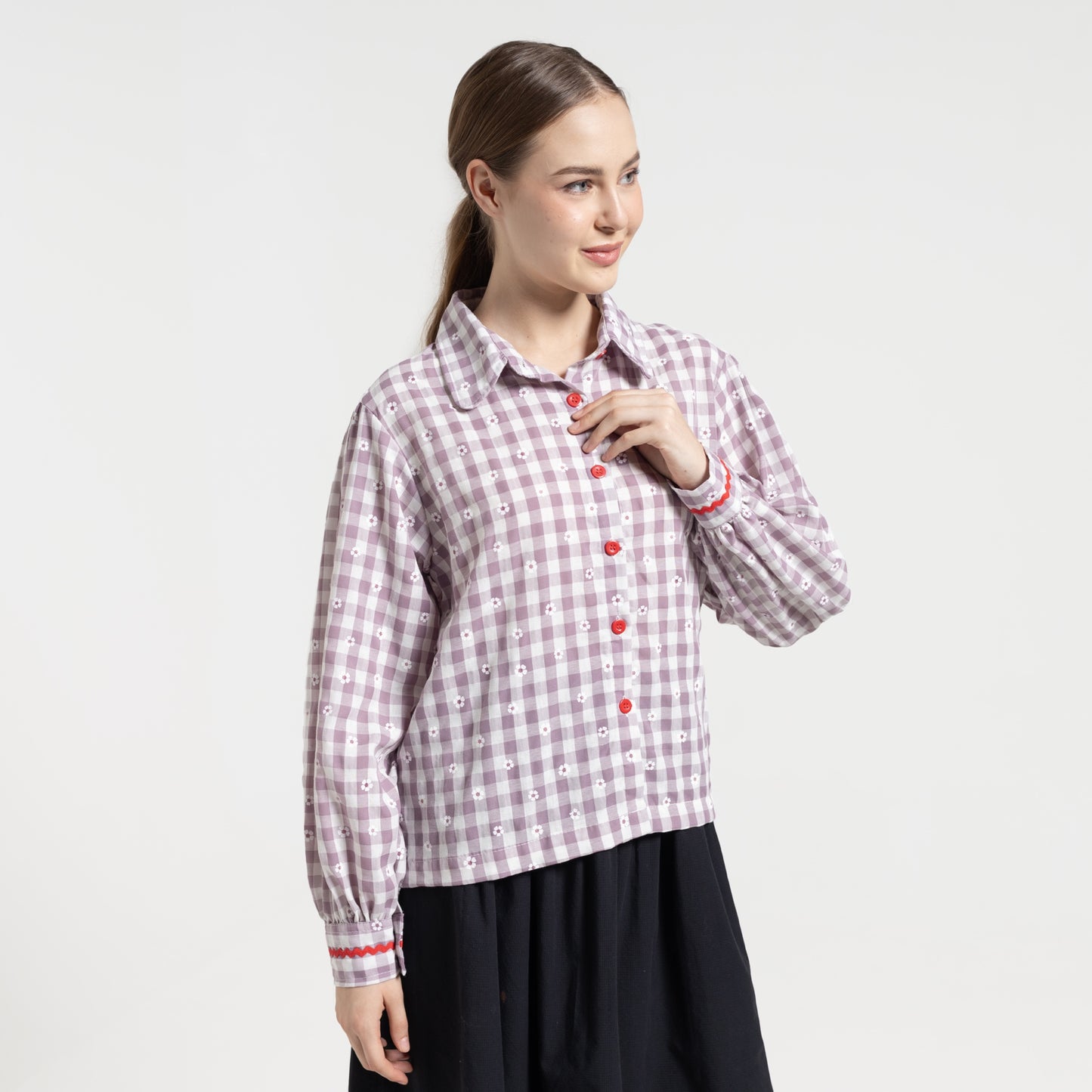 Fleur Puff Blouse Lilac