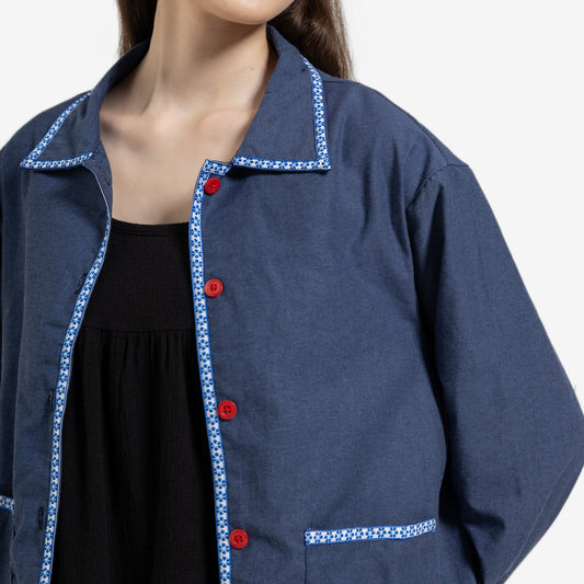 Ivy Cotton Jacket Blue