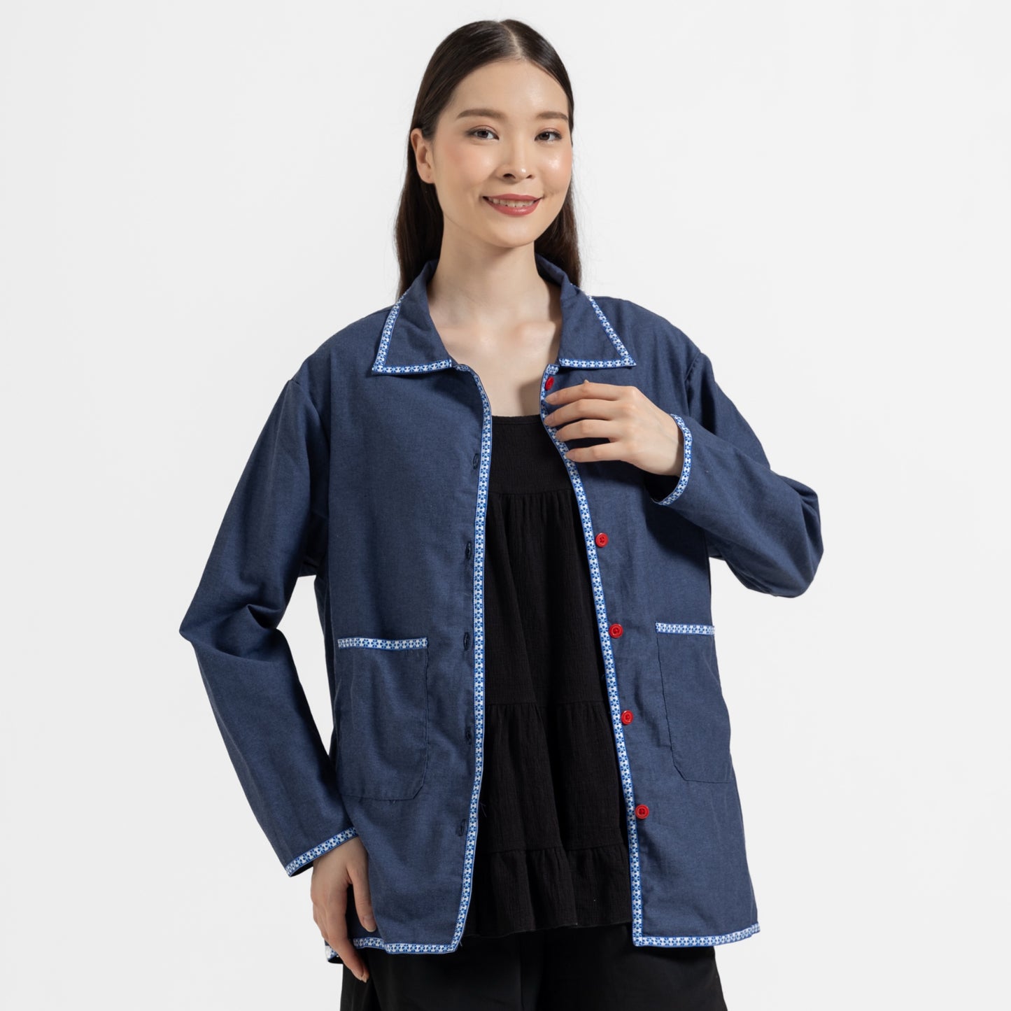 Ivy Cotton Jacket Blue