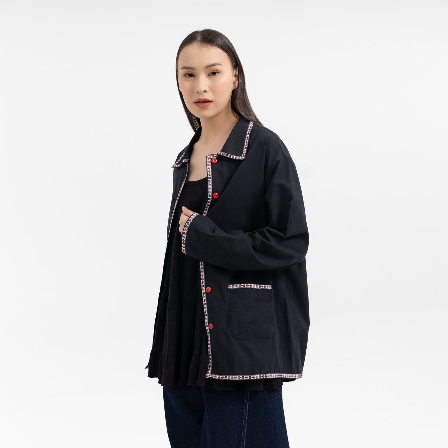 Ivy Cotton Jacket Black