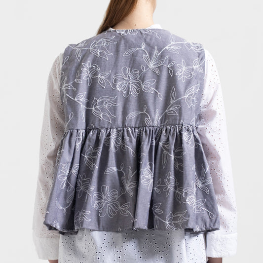 Colette Embro Vest Grey