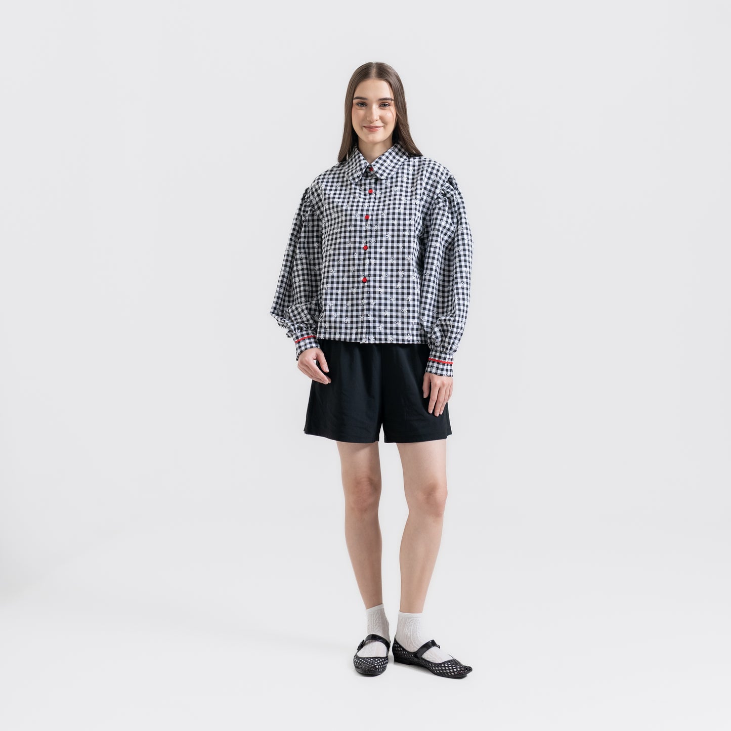 Fleur Puff Shirt Black