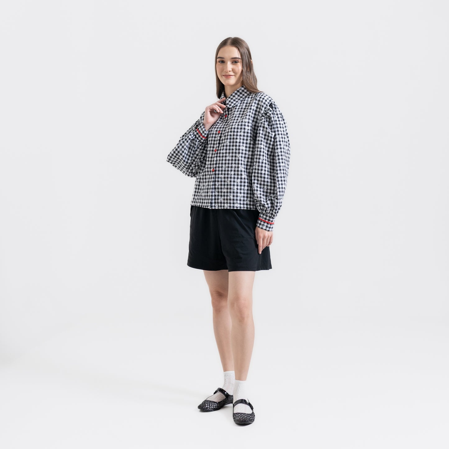 Fleur Puff Shirt Black