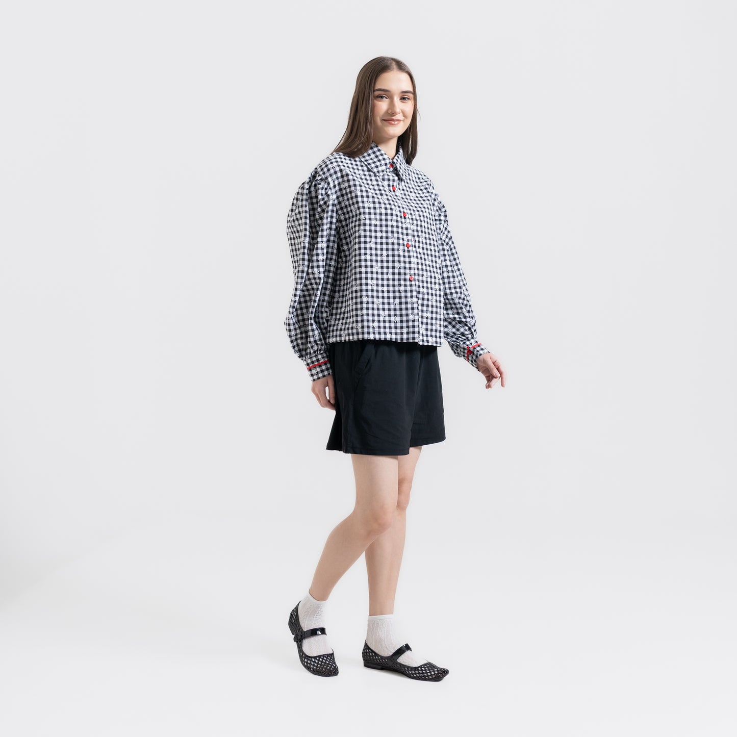 Fleur Puff Shirt Black