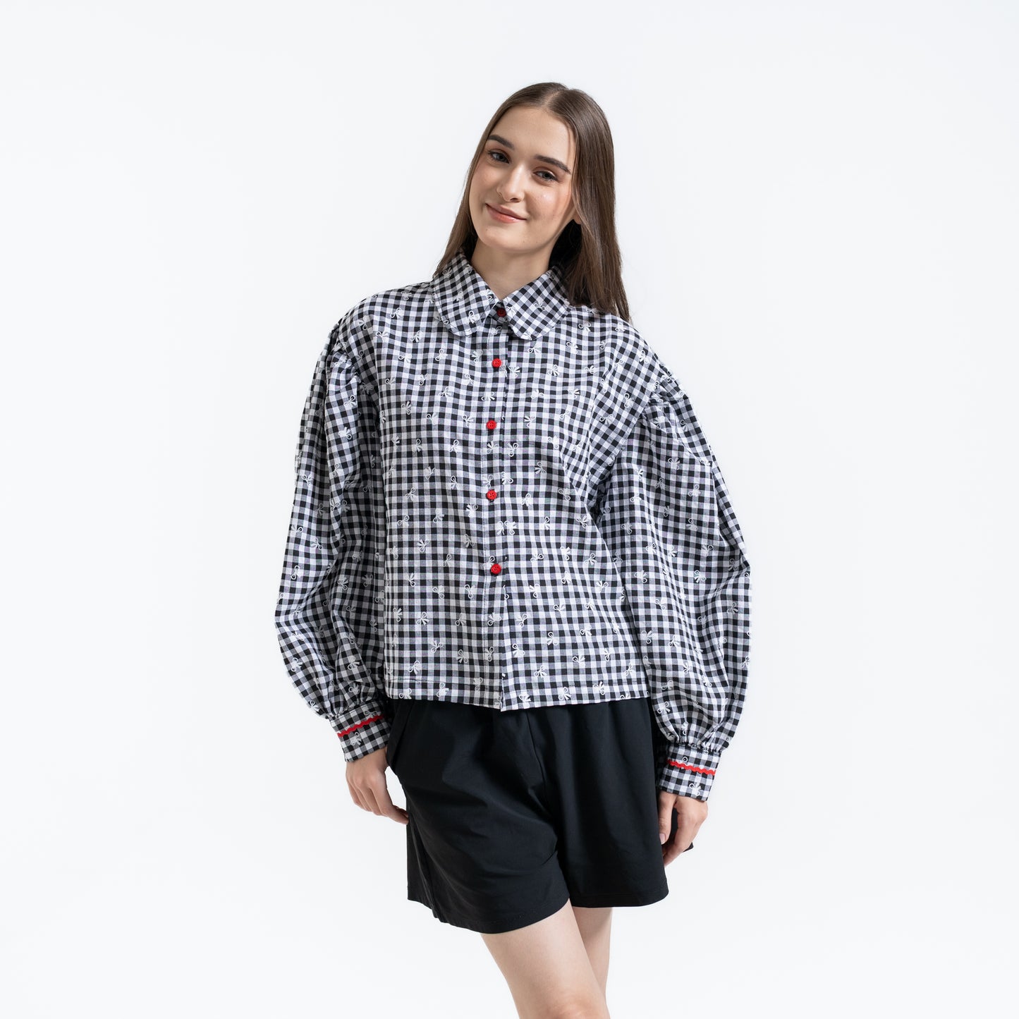Fleur Puff Shirt Black