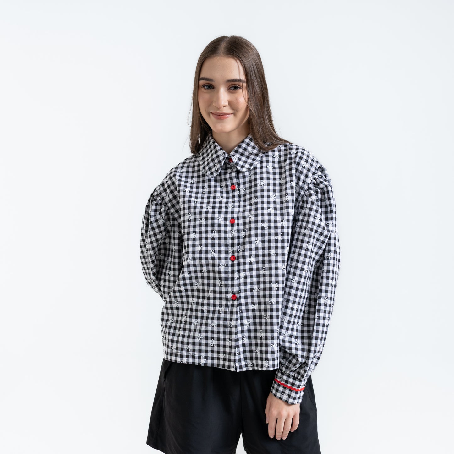 Fleur Puff Shirt Black