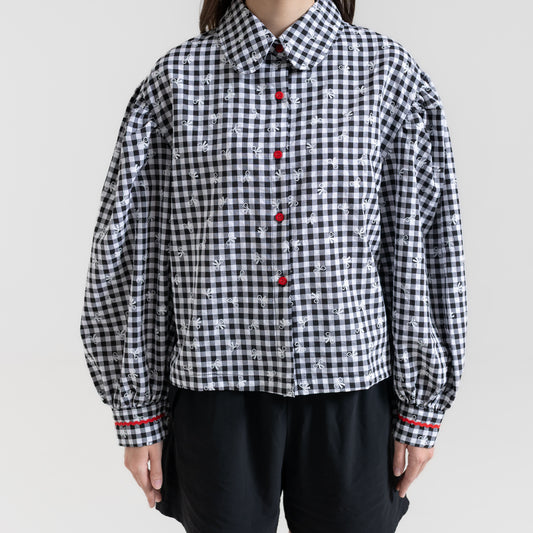 Fleur Puff Shirt Black
