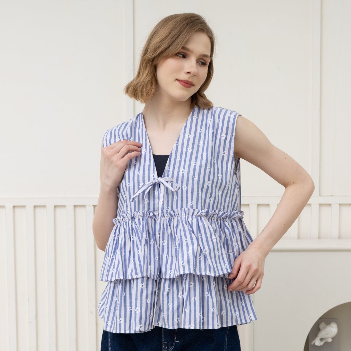 Marie Stripes Dark Blue