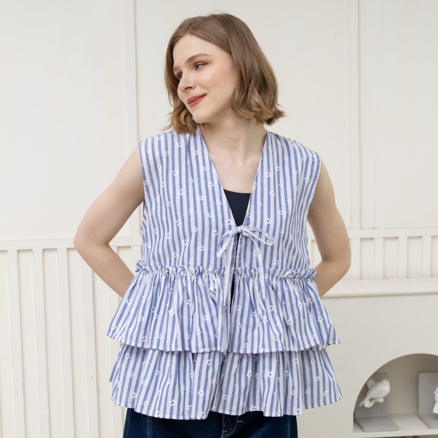 Marie Stripes Dark Blue